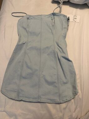 Zara Light Blue Denim Mini Dress